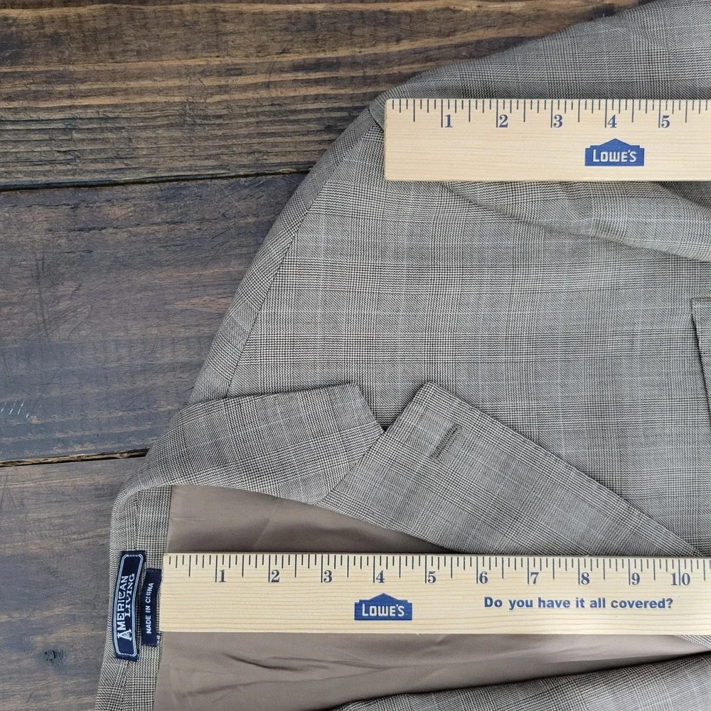 American Living Men's Sport Coat Blazer Three‎ Button Brown Glen Plaid Wool 44L